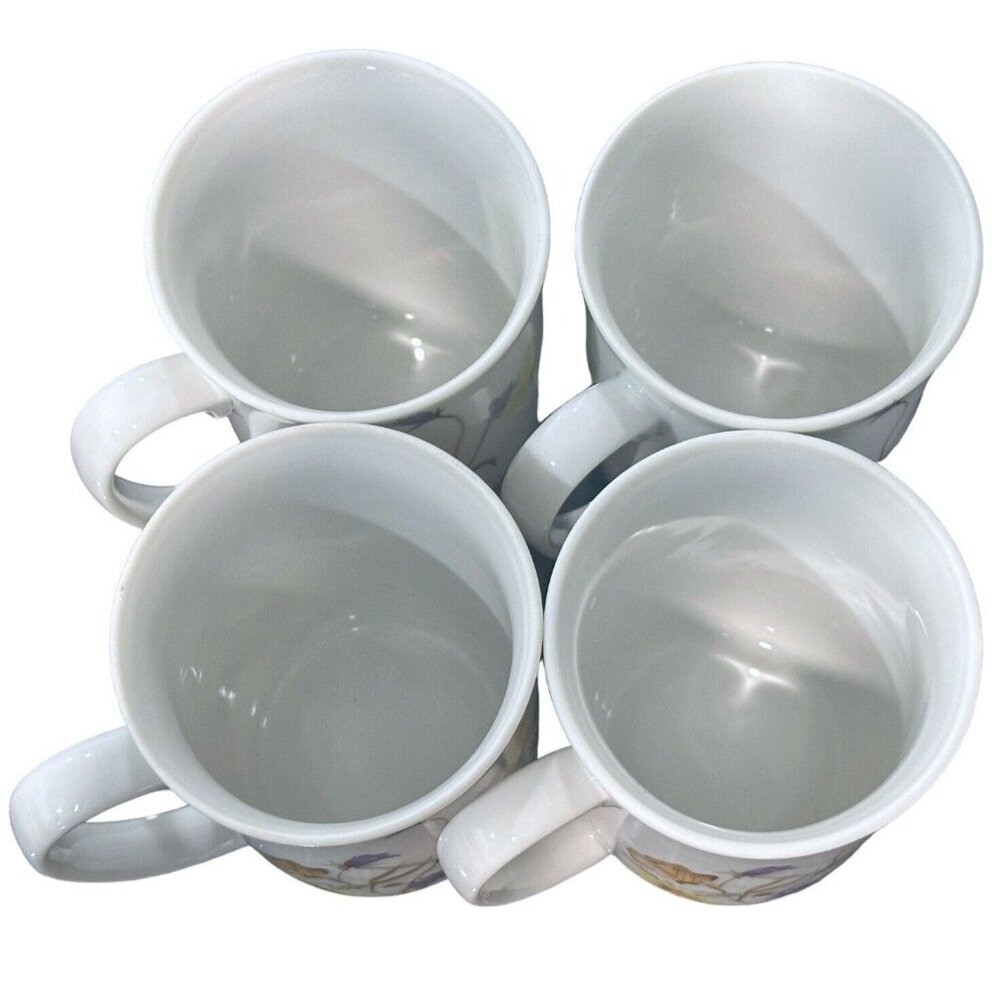 Rare 1975 Set Of 4 Enesco Nature Garden Society Butterfly Garden Mug Tea Cups - Picture 5 of 5